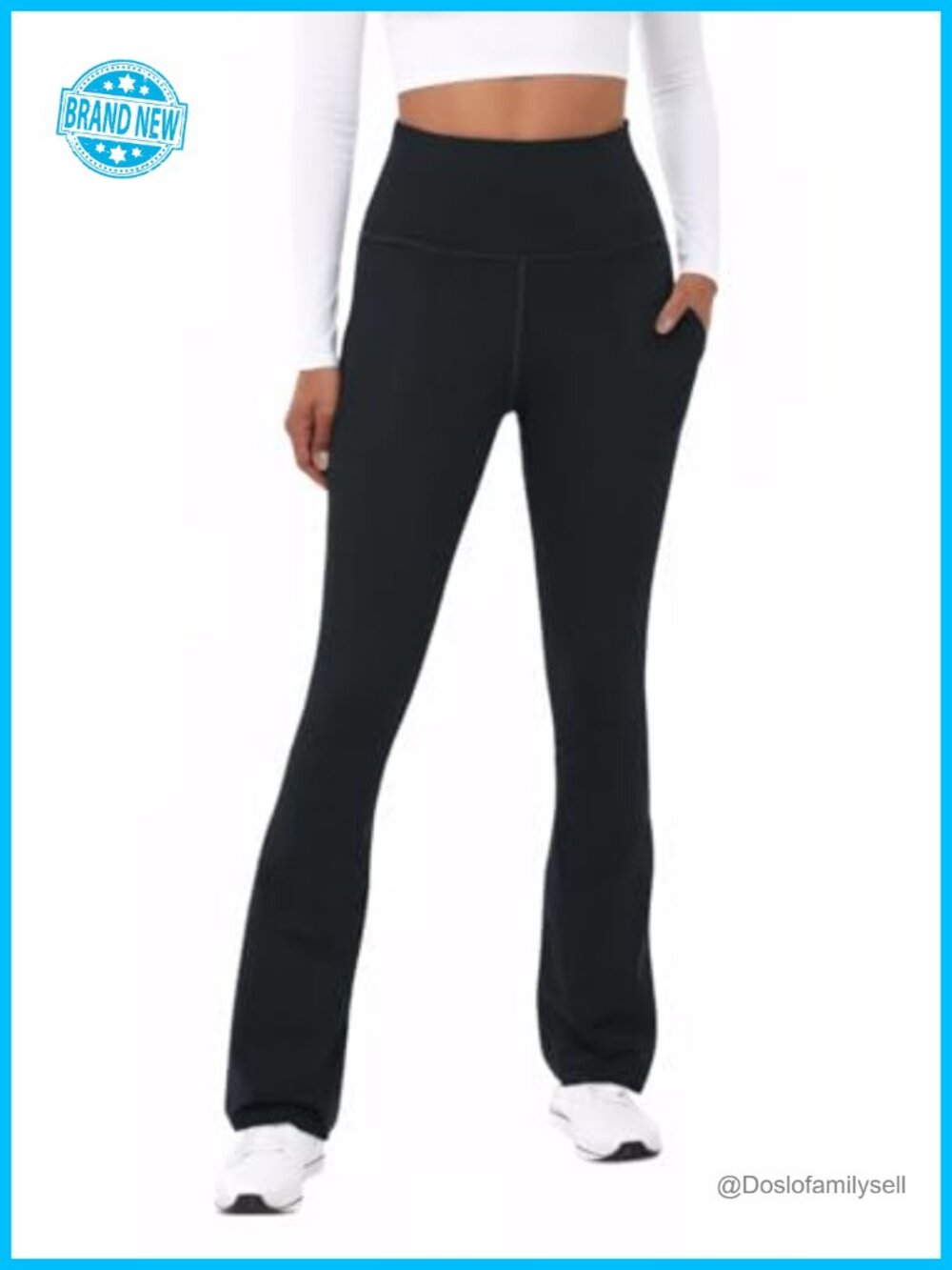 High Waist Tummy Control Bootcut Flare Yoga Pants with Pockets